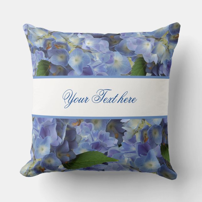 Coussin motif de fleurs en bleu (Recto)