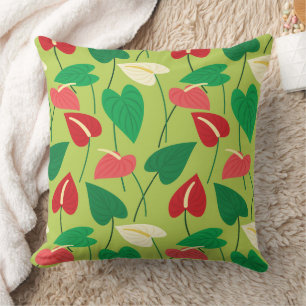 Coussin Motif de fleurs flamingo tropicales