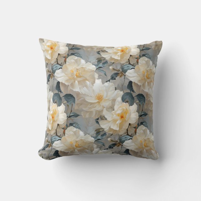 Coussin Motif de fleurs Gardenia (Recto)