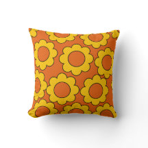 Motif de fleurs jaune orange Flower power des anné