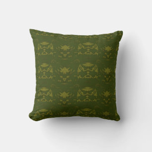 Coussin Motif de fleurs jaunes en cône de sauge et labyrin