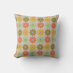 Coussin Motif de fleurs pastel vintage simple