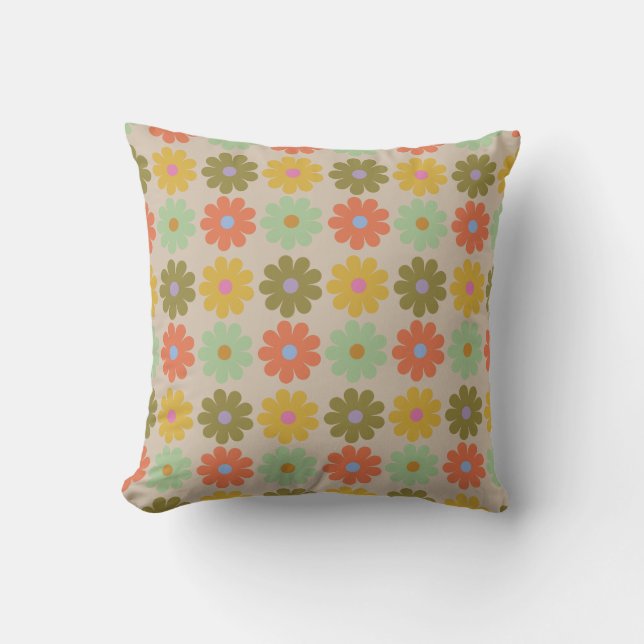 Coussin Motif de fleurs pastel vintage simple (Recto)