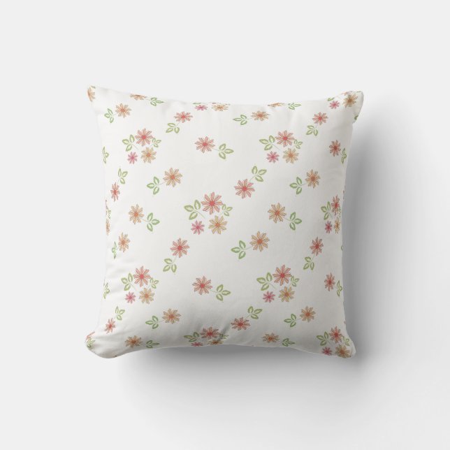 Coussin Motif de fleurs rétro. (Recto)