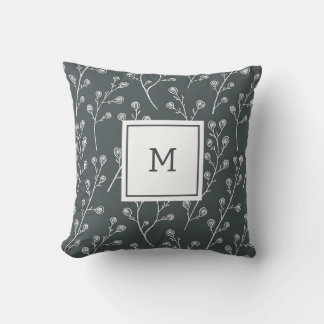 Coussin Motif de fleurs sauvages blanches
