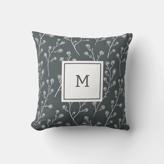 Coussin Motif de fleurs sauvages blanches (Recto)