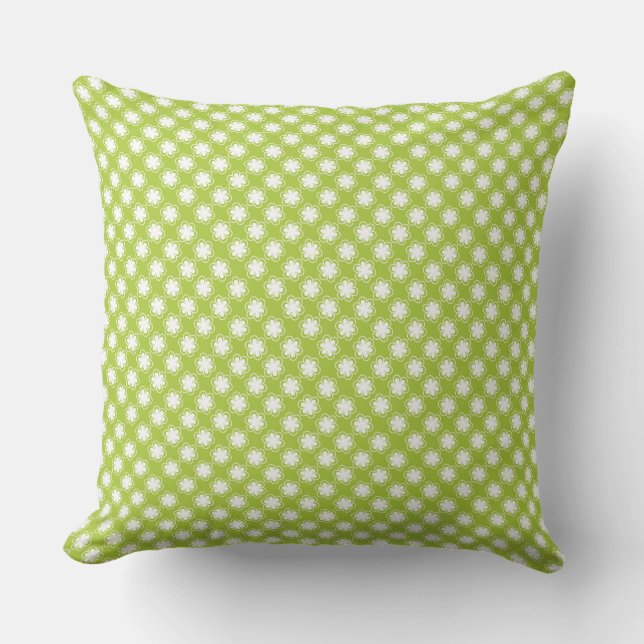 Coussin Motif de fleurs sur vert (Recto)