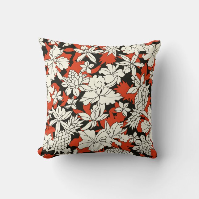 Coussin Motif de fleurs tropicales (Recto)