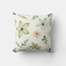 Motif de fleurs vert aquarelle
