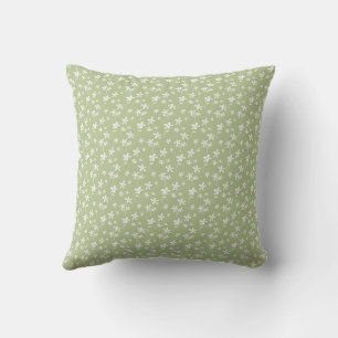 Coussin Motif de fleurs vert Sage, tissu de fleurs