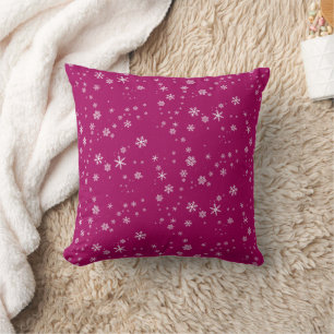 Coussin Motif de flocon de neige sur Noël violet