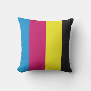 Coussin motif de fond à rayures cmyk graphique couleur cya