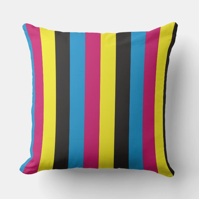 Coussin motif de fond à rayures cmyk graphique couleur cya (Recto)