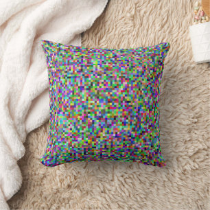 Coussin Motif de fond de carrés de pixels colorés