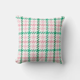 Coussin Motif de fond rose et vert rétro