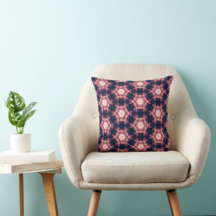 Coussin Motif de forme géométrique rose et bleu