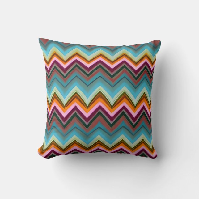 Coussin Motif de forme V coloré (Recto)