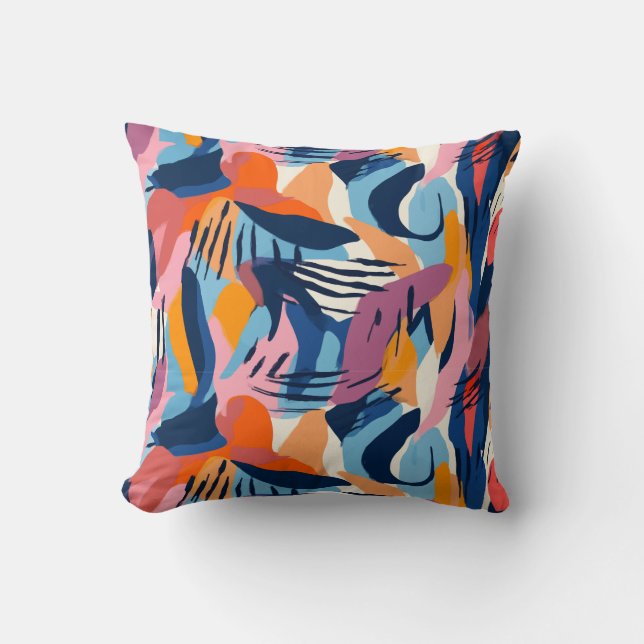 Coussin Motif de formes abstraites modernes et vibrantes (Recto)