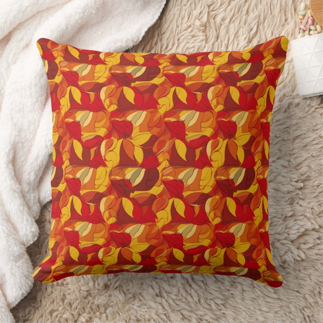 Coussin Motif de formes abstraites rouge et jaune (Couverture)