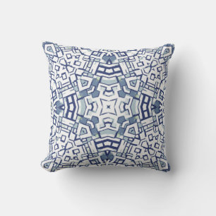 Coussin Motif de formes géométriques bleu pastel