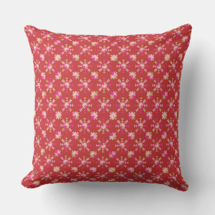 Coussin Motif de formes géométriques modernes en rouge vif