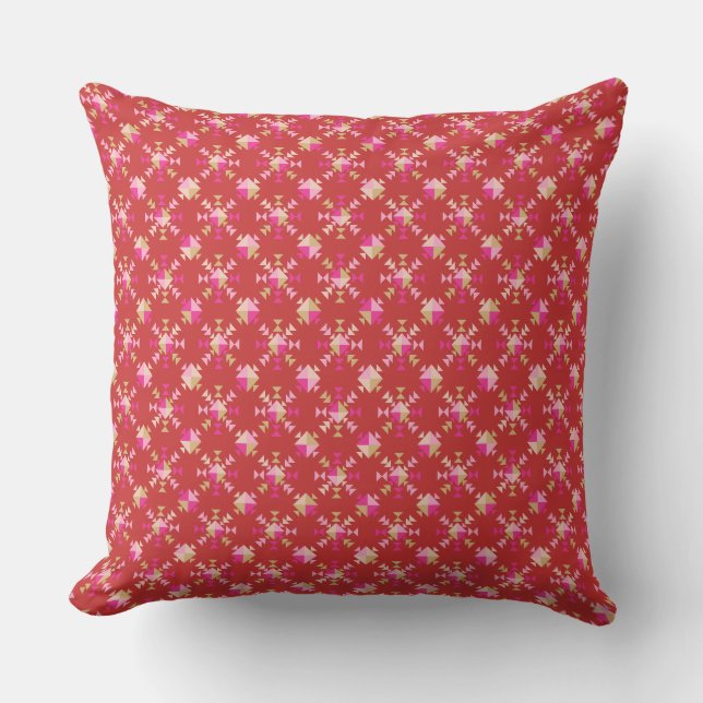 Coussin Motif de formes géométriques modernes en rouge vif (Recto)