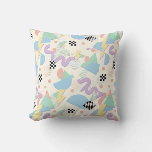 Coussin Motif de formes géométriques pastel | Abstrait dou (Recto)
