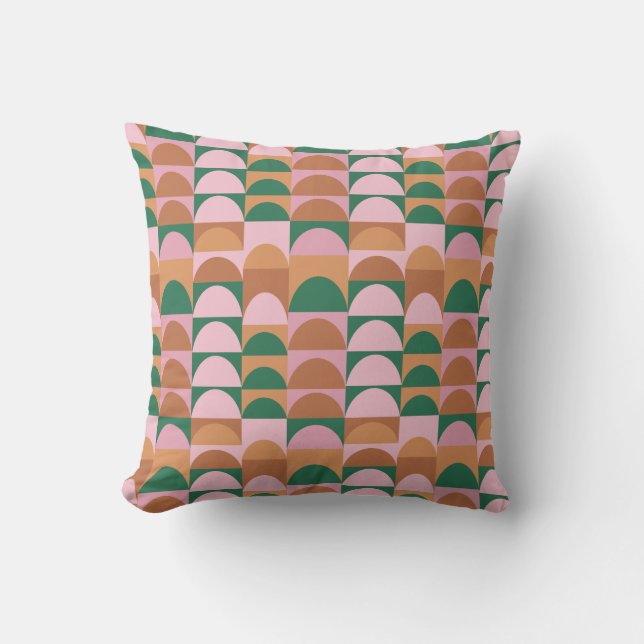 Coussin Motif de formes géométriques roses et vertes (Recto)