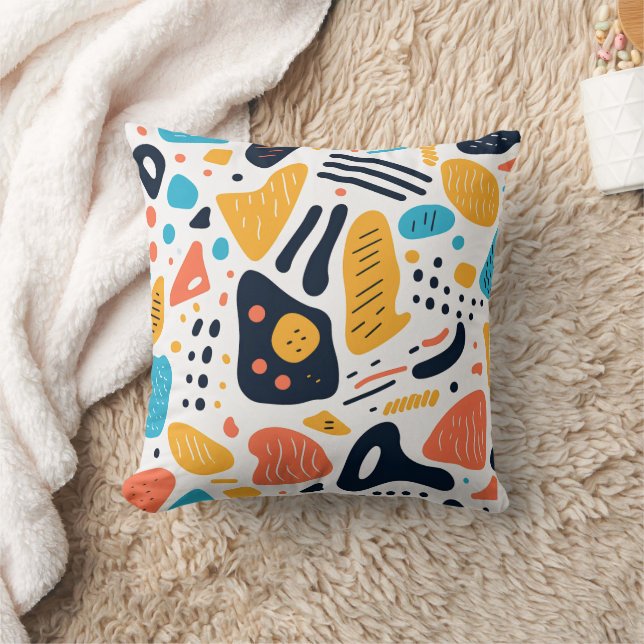 Coussin Motif de formes organiques de style Memphis abstra (Couverture)