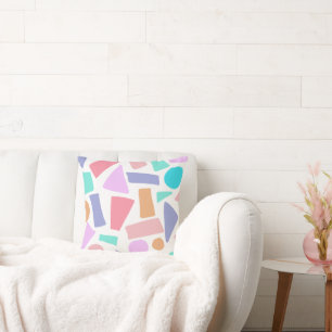 Coussin Motif de formes pastel colorées géométriques