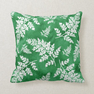 Coussin Motif de fougère Abstrait vert