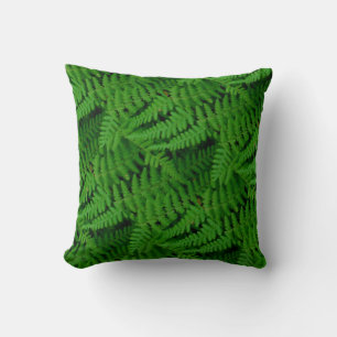 Coussin motif de fougère verte abstraite verte verte