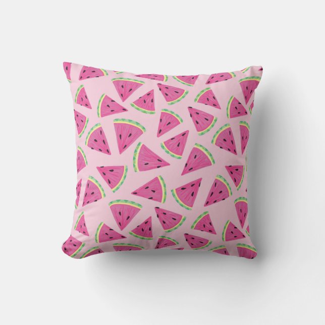 Coussin Motif de fruit d'été pastèque rose (Recto)