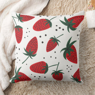 Coussin Motif de fruit frais rouge mignon fraise