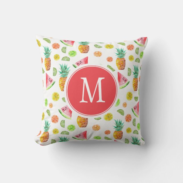 Coussin Motif de fruit glacé d'aquarelle (Recto)
