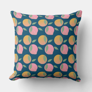 Coussin Motif de fruit orange pêche mignon rose