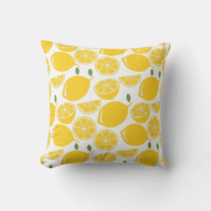 Coussin Motif de fruits de citron jaune