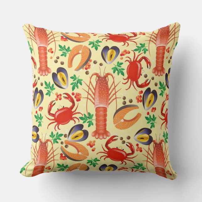 Coussin Motif de fruits de mer (Recto)