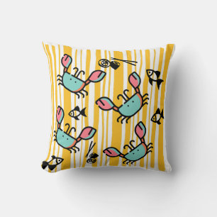 Coussin Motif de fruits de mer au crabe