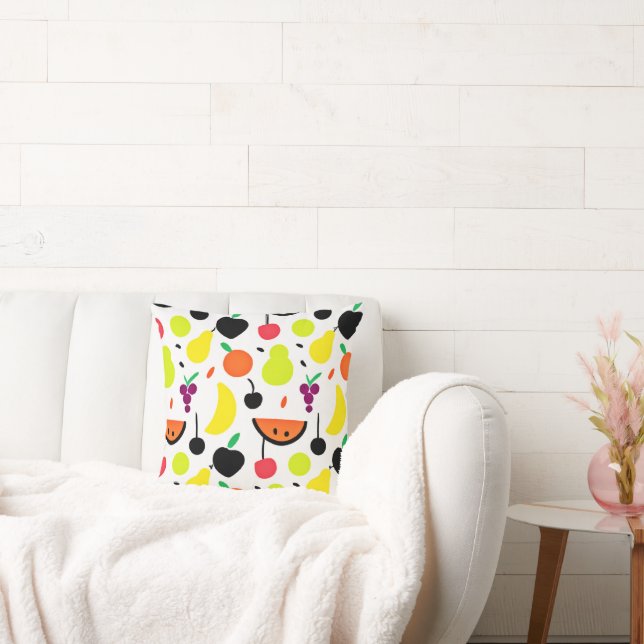 Coussin Motif de fruits de néon à lueur tropicale (Canapé)