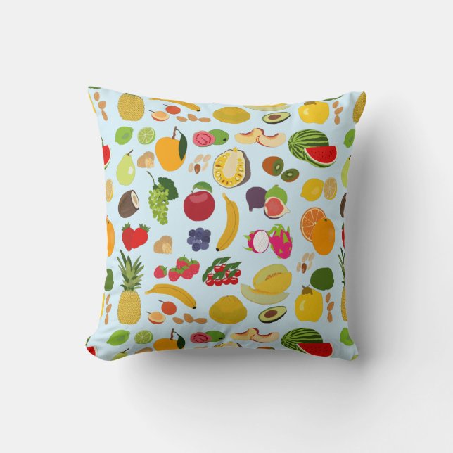 Coussin Motif de fruits d'été coloré (Recto)