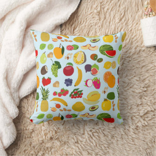 Coussin Motif de fruits d'été colorés