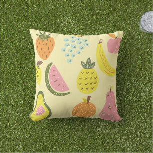 Coussin Motif de fruits tropicaux moderne et lumineux