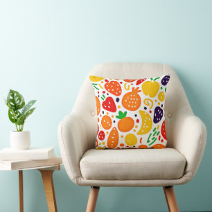 Coussin Motif de fruits vibreux