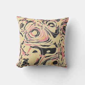 Coussin motif de géo de ligne Abstraite, dessin topographi