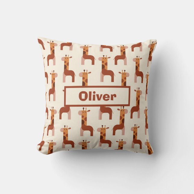 Coussin Motif de girafe géométrique mignon (Recto)