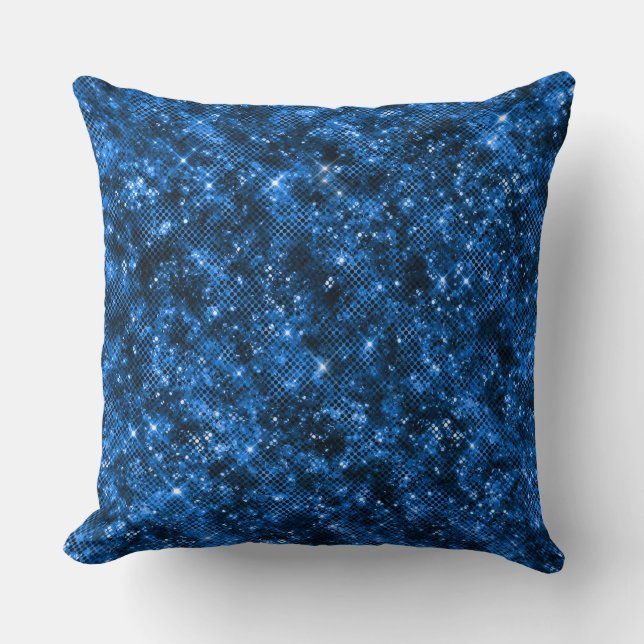 Coussin Motif de glam de Parties scintillant Royal Blue él (Recto)