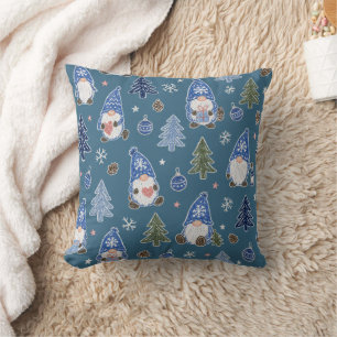 Coussin Motif de gnome de Noël arbre de Noël
