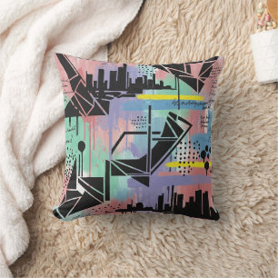 Coussin Motif de graffiti urbain coloré (11)