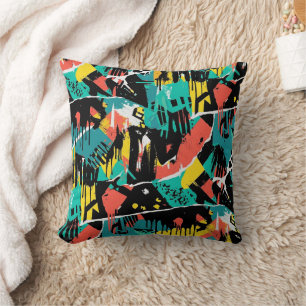 Coussin Motif de graffiti urbain coloré (13)
